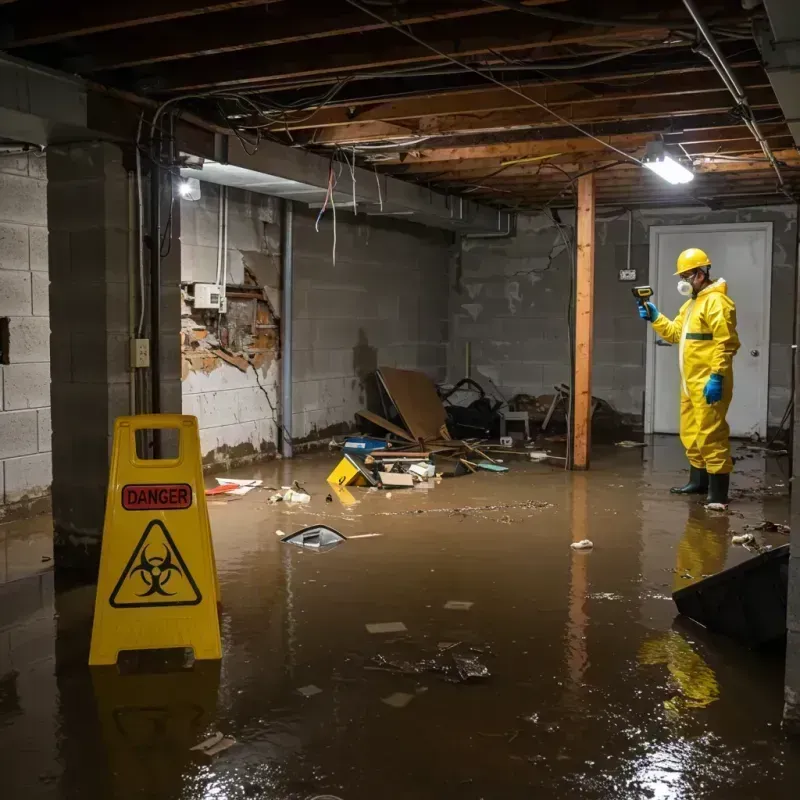 Flooded Basement Electrical Hazard in Allen County, IN Property